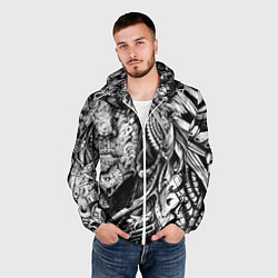 Ветровка с капюшоном мужская Трэш, цвет: 3D-белый — фото 2