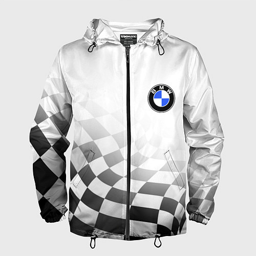 Мужская ветровка BMW, БМВ СПОРТ, ФИНИШНЫЙ ФЛАГ / 3D-Черный – фото 1