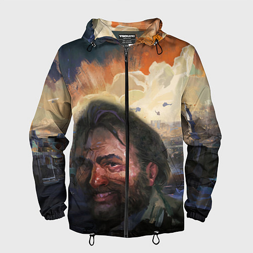 Мужская ветровка Disco Elysium Harrier Du Bois / 3D-Черный – фото 1