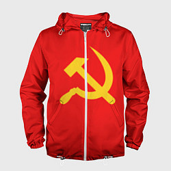 Ветровка с капюшоном мужская Красный Советский союз, цвет: 3D-белый