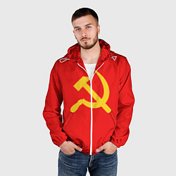 Ветровка с капюшоном мужская Красный Советский союз, цвет: 3D-белый — фото 2