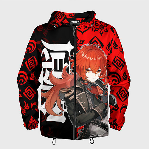 Мужская ветровка DILUC ДИЛЮК КРАСНЫЙ / 3D-Черный – фото 1