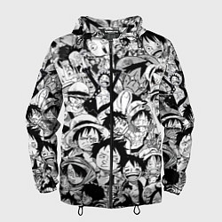 Мужская ветровка МАНКИ Д ЛУФФИ ЧЁРНО БЕЛЫЙ