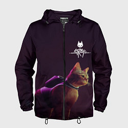 Ветровка с капюшоном мужская Stray: Wandering Cat, цвет: 3D-черный
