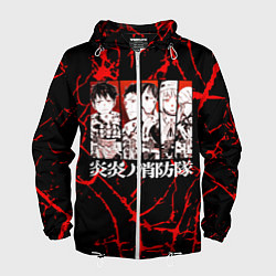Ветровка с капюшоном мужская ПЛАМЕННАЯ БРИГАДА ПОЖАРНЫХ FIRE FORCE, цвет: 3D-белый