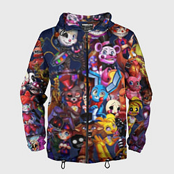 Ветровка с капюшоном мужская Cute Fnaf Pattern, цвет: 3D-черный