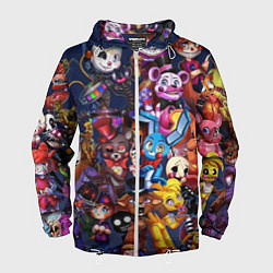 Ветровка с капюшоном мужская Cute Fnaf Pattern, цвет: 3D-белый