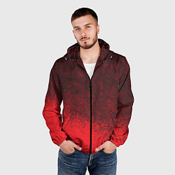 Ветровка с капюшоном мужская RED GRUNGE SPORT GRUNGE, цвет: 3D-черный — фото 2