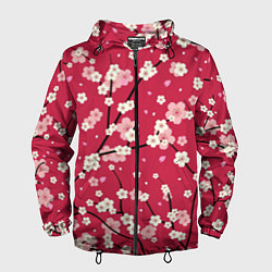 Мужская ветровка Цветы на ветках