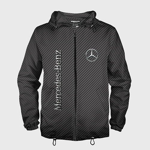 Мужская ветровка Mercedes карбоновые полосы / 3D-Черный – фото 1