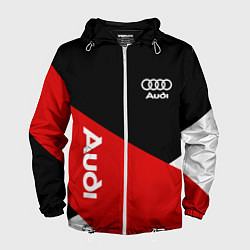 Мужская ветровка Audi Ауди Черный Красный Белый