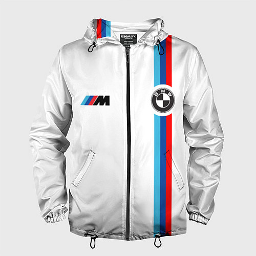 Мужская ветровка БМВ 3 STRIPE BMW WHITE / 3D-Черный – фото 1