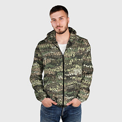 Ветровка с капюшоном мужская Peace, Love камуфляж, цвет: 3D-черный — фото 2
