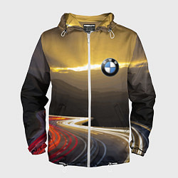 Ветровка с капюшоном мужская BMW Night route, цвет: 3D-белый