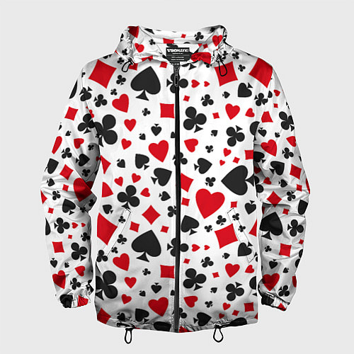 Мужская ветровка Картёжные Масти / 3D-Черный – фото 1