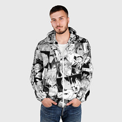 Ветровка с капюшоном мужская Bungo Stray Dogs pattern, цвет: 3D-белый — фото 2