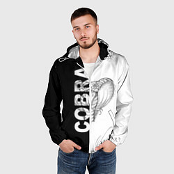 Ветровка с капюшоном мужская КОБРА COBRA ЧБ, цвет: 3D-белый — фото 2