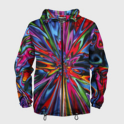 Ветровка с капюшоном мужская Color pattern Impressionism, цвет: 3D-черный