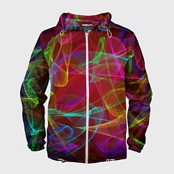 Ветровка с капюшоном мужская Color neon pattern Vanguard, цвет: 3D-белый