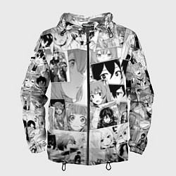 Ветровка с капюшоном мужская Восхождение героя щита паттерн, цвет: 3D-черный