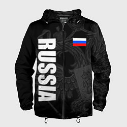 Ветровка с капюшоном мужская RUSSIA - BLACK EDITION, цвет: 3D-черный