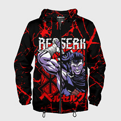 Ветровка с капюшоном мужская БЕРСЕРК BERSERK GUTS, цвет: 3D-черный