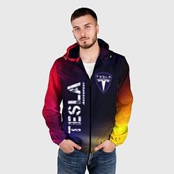 Ветровка с капюшоном мужская ТЕСЛА Tesla Autosport Звезды, цвет: 3D-черный — фото 2