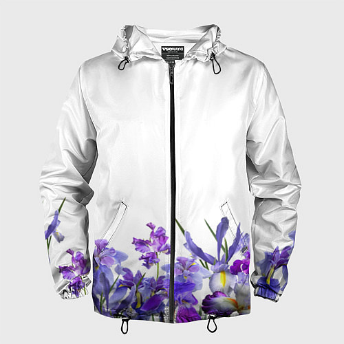 Мужская ветровка Любимые Ирисы / 3D-Черный – фото 1