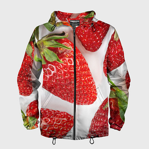 Мужская ветровка Strawberries / 3D-Черный – фото 1