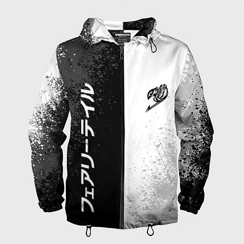 Мужская ветровка FAIRY TAIL BLACK AND WHITE LOGO / 3D-Черный – фото 1
