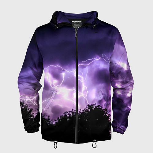 Мужская ветровка Purple Lightning / 3D-Черный – фото 1