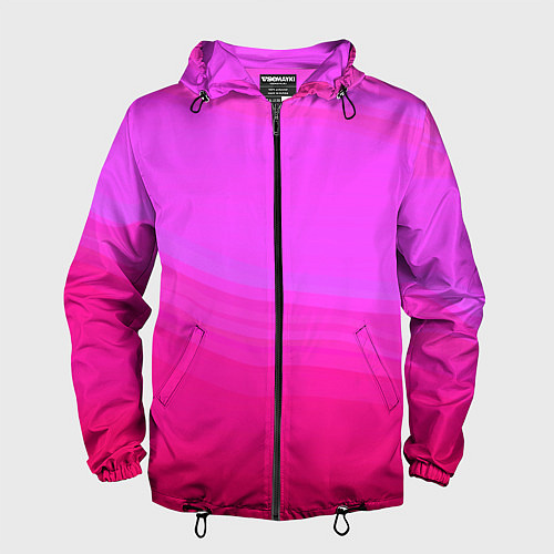 Мужская ветровка Neon pink bright abstract background / 3D-Черный – фото 1