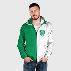 Ветровка с капюшоном мужская ФК Ахмат бело-зеленая форма, цвет: 3D-черный — фото 2