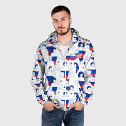 Ветровка с капюшоном мужская Русский народ, цвет: 3D-белый — фото 2