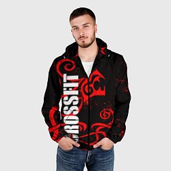 Ветровка с капюшоном мужская Кроссфит : дракон, цвет: 3D-черный — фото 2