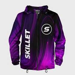 Ветровка с капюшоном мужская Skillet violet plasma, цвет: 3D-черный