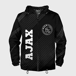 Ветровка с капюшоном мужская Ajax sport на темном фоне: надпись, символ, цвет: 3D-черный