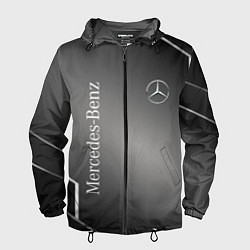 Ветровка с капюшоном мужская Mercedes абстракция карбон, цвет: 3D-черный