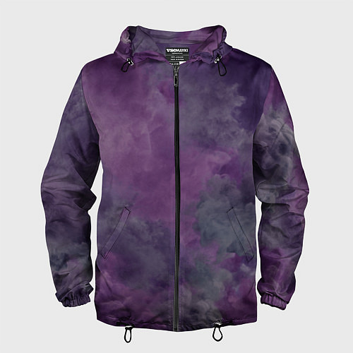 Мужская ветровка Фиолетовые туманности / 3D-Черный – фото 1