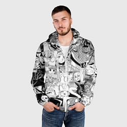 Ветровка с капюшоном мужская Да я паук и что с того pattern, цвет: 3D-белый — фото 2