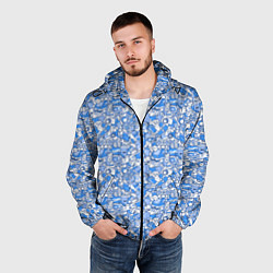 Ветровка с капюшоном мужская Скутер, граффити и телефон, цвет: 3D-черный — фото 2