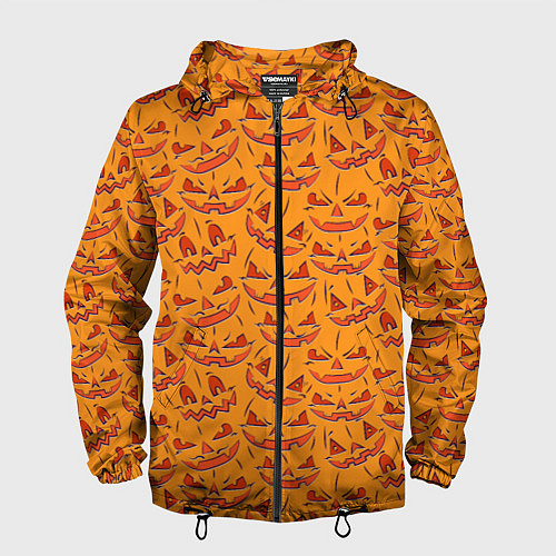 Мужская ветровка Halloween Pumpkin Pattern / 3D-Черный – фото 1
