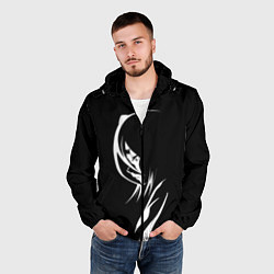 Ветровка с капюшоном мужская Силуэт девушки Кучики Рукия, цвет: 3D-черный — фото 2