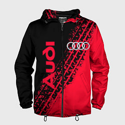 Ветровка с капюшоном мужская Audi, цвет: 3D-черный