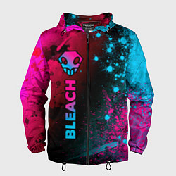 Ветровка с капюшоном мужская Bleach - neon gradient: по-вертикали, цвет: 3D-черный