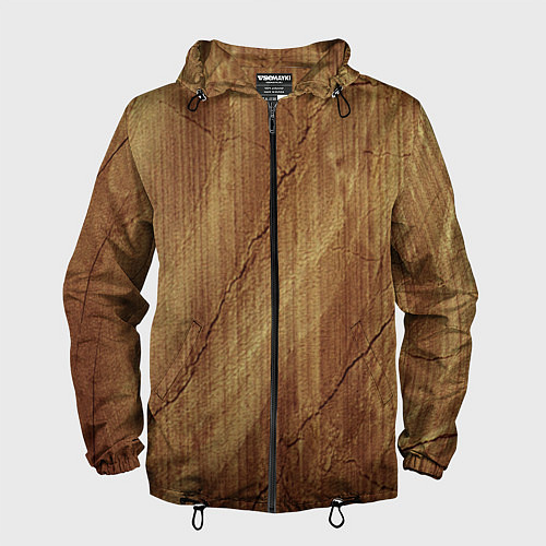 Мужская ветровка Деревянная текстура / 3D-Черный – фото 1