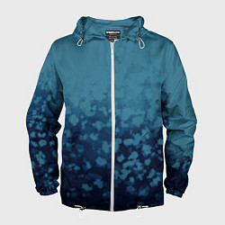 Ветровка с капюшоном мужская Абстракция синий, цвет: 3D-белый
