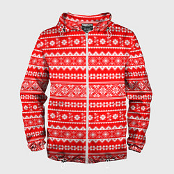 Ветровка с капюшоном мужская Jacquard pattern, цвет: 3D-белый