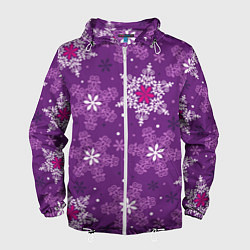 Ветровка с капюшоном мужская Violet snow, цвет: 3D-белый