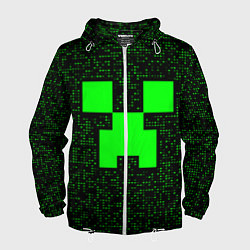 Мужская ветровка Minecraft green squares